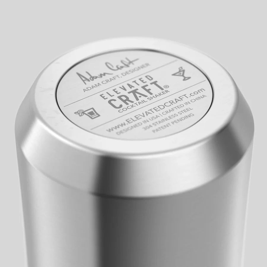 Bottom logo plate of Stainless Steel Elevated Craft Hybrid Cocktail Shaker