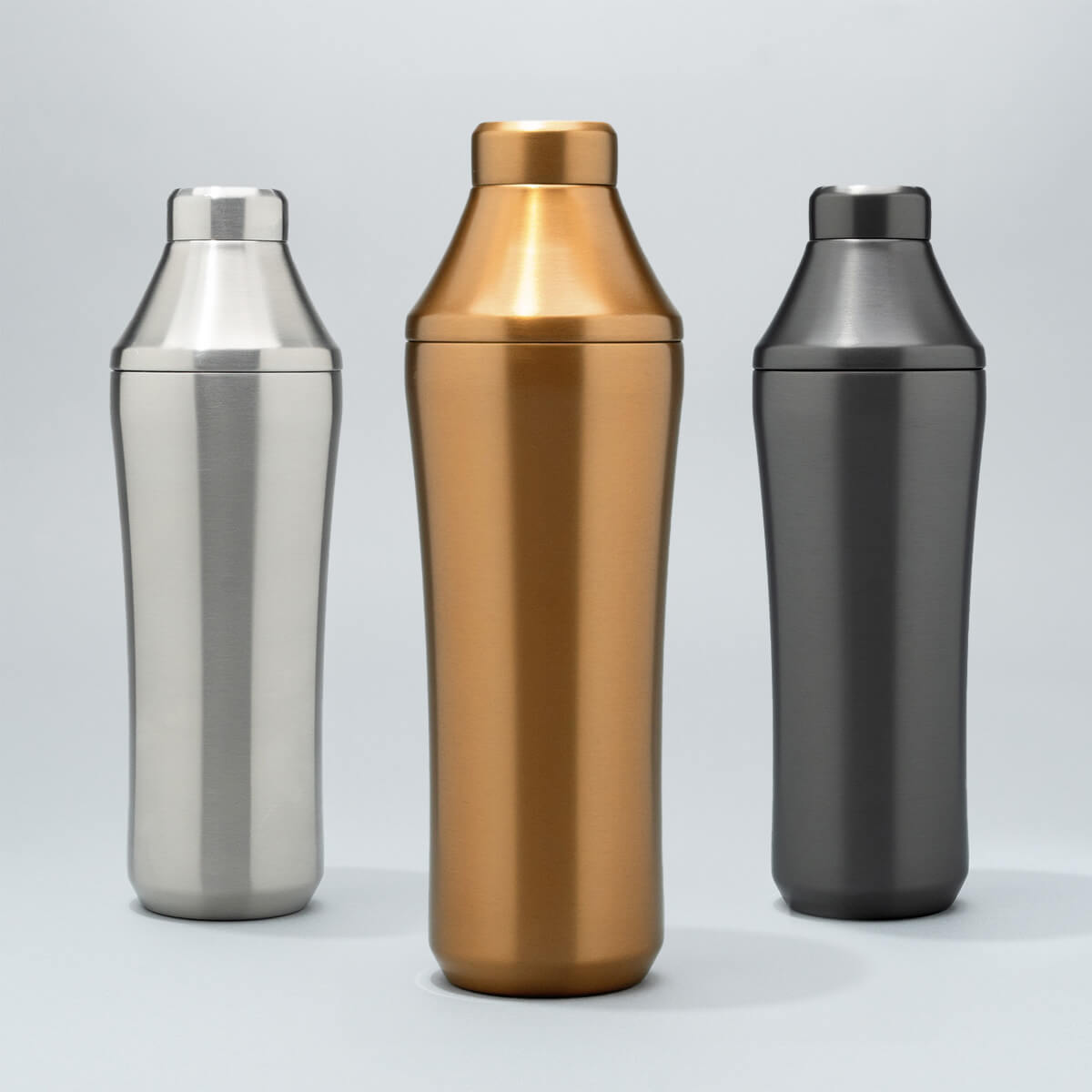 Elevated Craft Essential Edition Hybrid Cocktail Shakers in all three color finishes