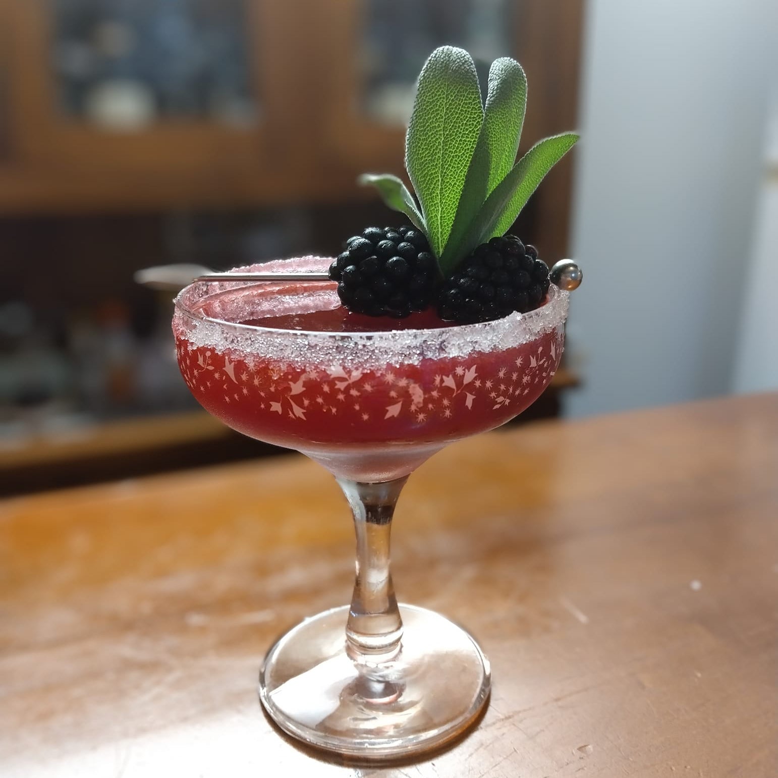 Blackberry Sage Smash Martini