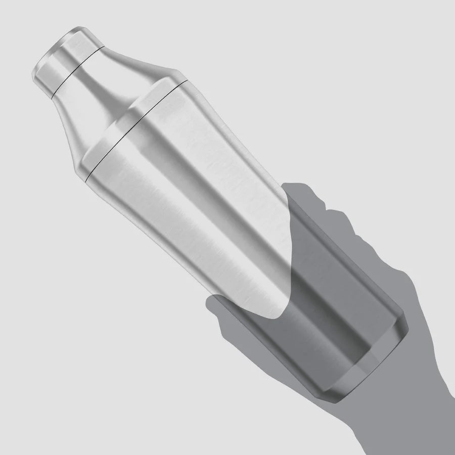 Transparent grey digital hand holding Stainless Steel Elevated Craft Hybrid Cocktail Shaker