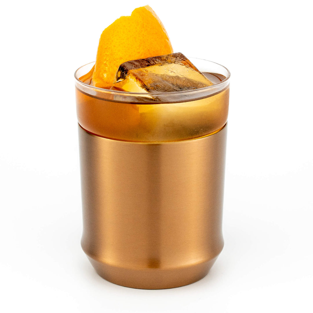 Brushed Copper Finish Hybrid Cocktail Glass