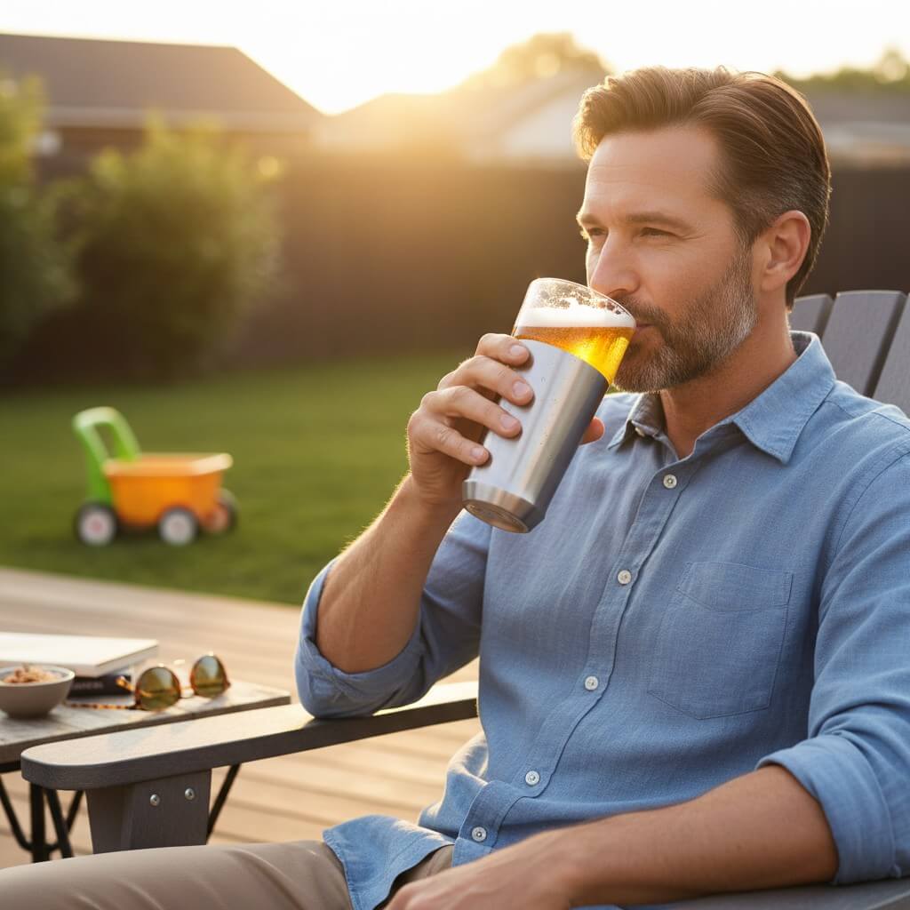 Man holding a beer glass 