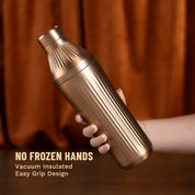 Woman hand holding Brushed Copper Elevated Craft Diamond Edition Hybrid Cocktail Shaker