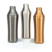 3 finishes of Elevated Craft Hybrid Cocktail Shakers