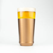 The Elevated Craft Hybrid Pint Glass in brushed copper finish