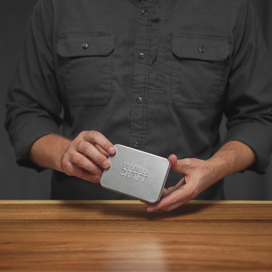 Gif-style video of person unboxing and using the Elevated Craft Premium XL Polishing Cloth