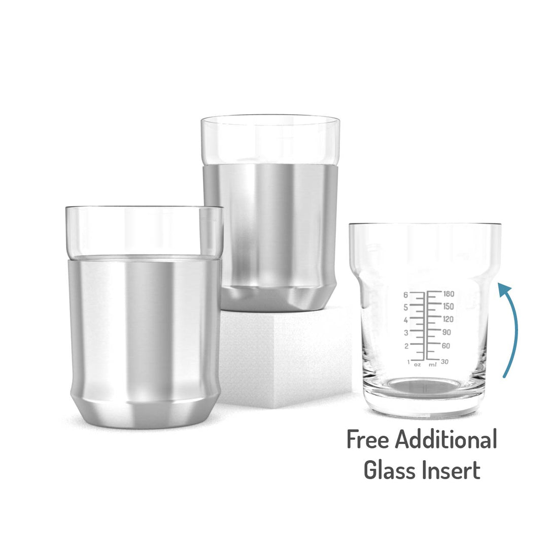 Elevated Craft Hybrid Cocktail Glass, Stainless Steel & Glass